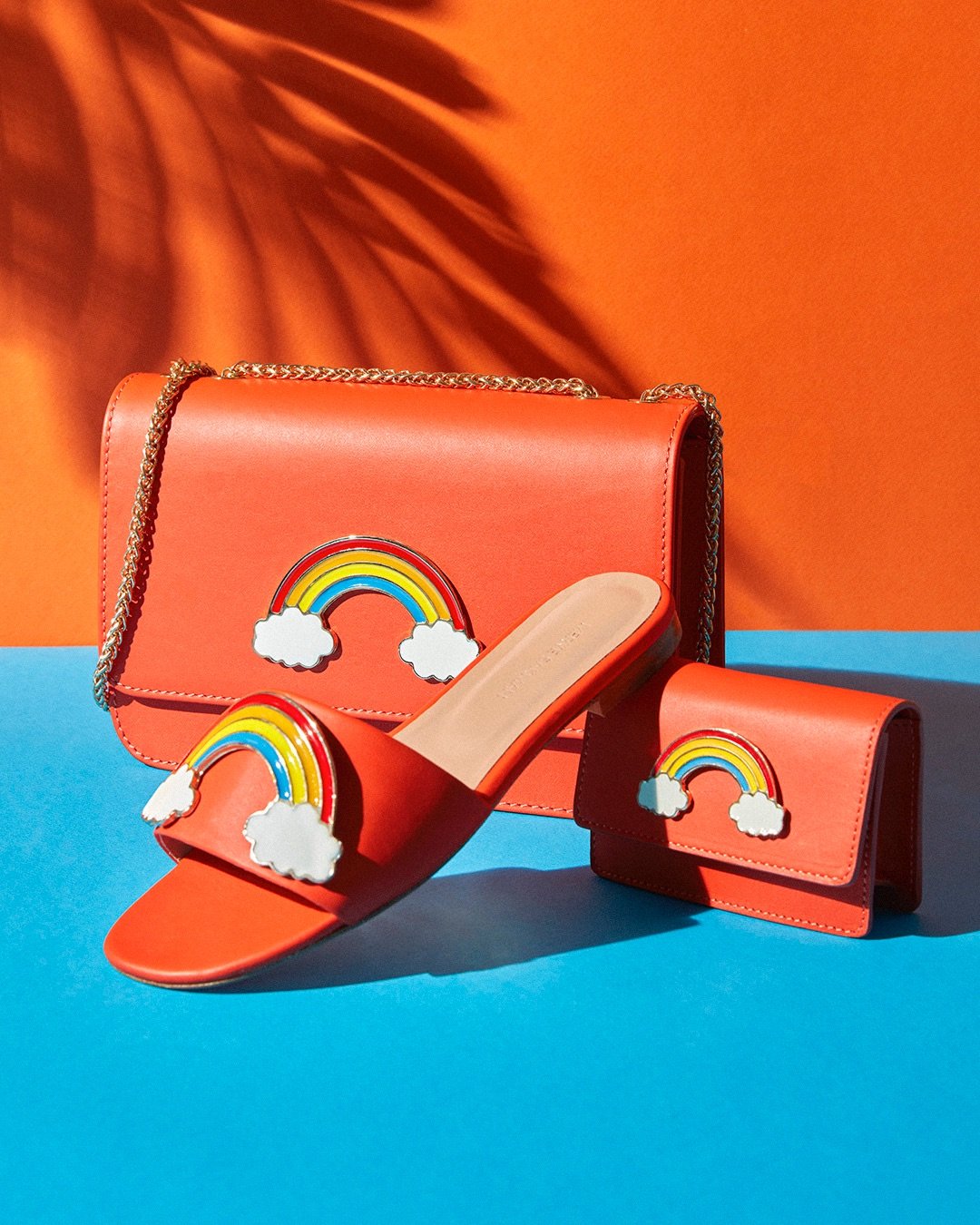 Vibrant Orange Rainbow Leather Slide Sandal - Quality Leather Product Manufactured By Merve Sakman Giyim Tasarım Ltd Sti. Contact For B2B Orders.