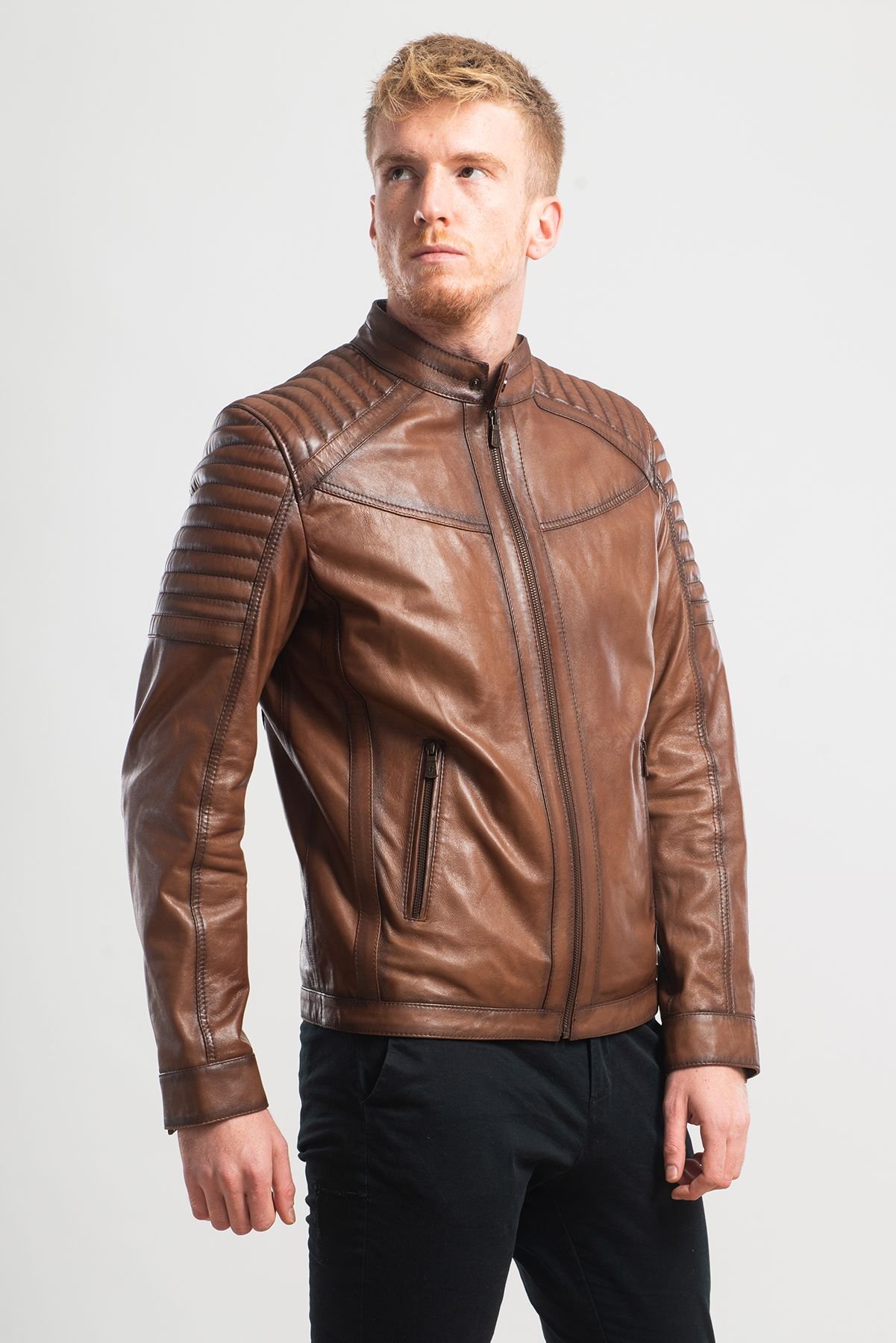 羊革 キルティングライダージャケット男性 Men Sheep Leather Quilted Jacket 羊革 キルティングライダージャケット男性 Men Sheep Leather Quilted
