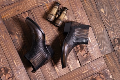 Mens Burnished Leather Western Ankle Boots - Quality Leather Product Manufactured By İnterbey Elektronik Hiz. Ve Tic. Ltd. Şti.. Contact For B2B Orders.