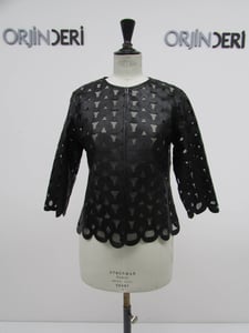 Elegant Laser Cut Lambskin Geometric Jacket - Quality Leather Product Manufactured By Orjin Deri Konfeksiyon San. Ve Tic. A.s.. Contact For B2B Orders.