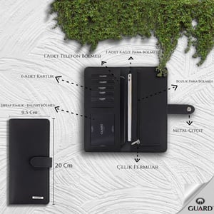 Elegant Black Leather Long Wallet Unisex Design - Quality Leather Product Manufactured By Öz Özler Deri Mam.day.tük. Mall.san. Ve Tic. Ltd.şti̇. Contact For B2B Orders.