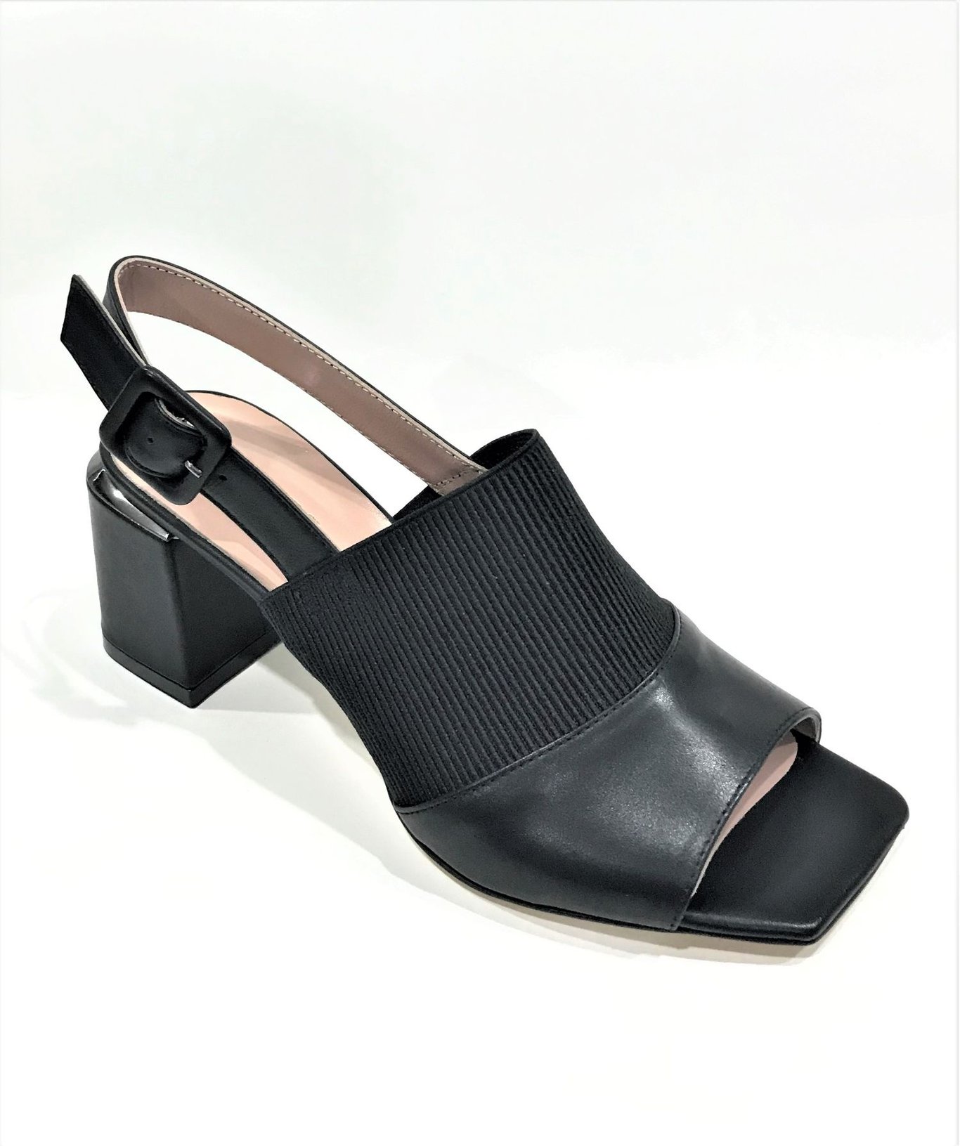 black leather women sandals with imported band