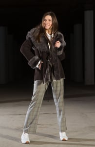 Elegant Dark Brown Shearling Fur Trim Jacket - Quality Leather Product Manufactured By Gönlüşen Deri̇ San. Ve Ti̇c.ltd.şti̇.. Contact For B2B Orders.