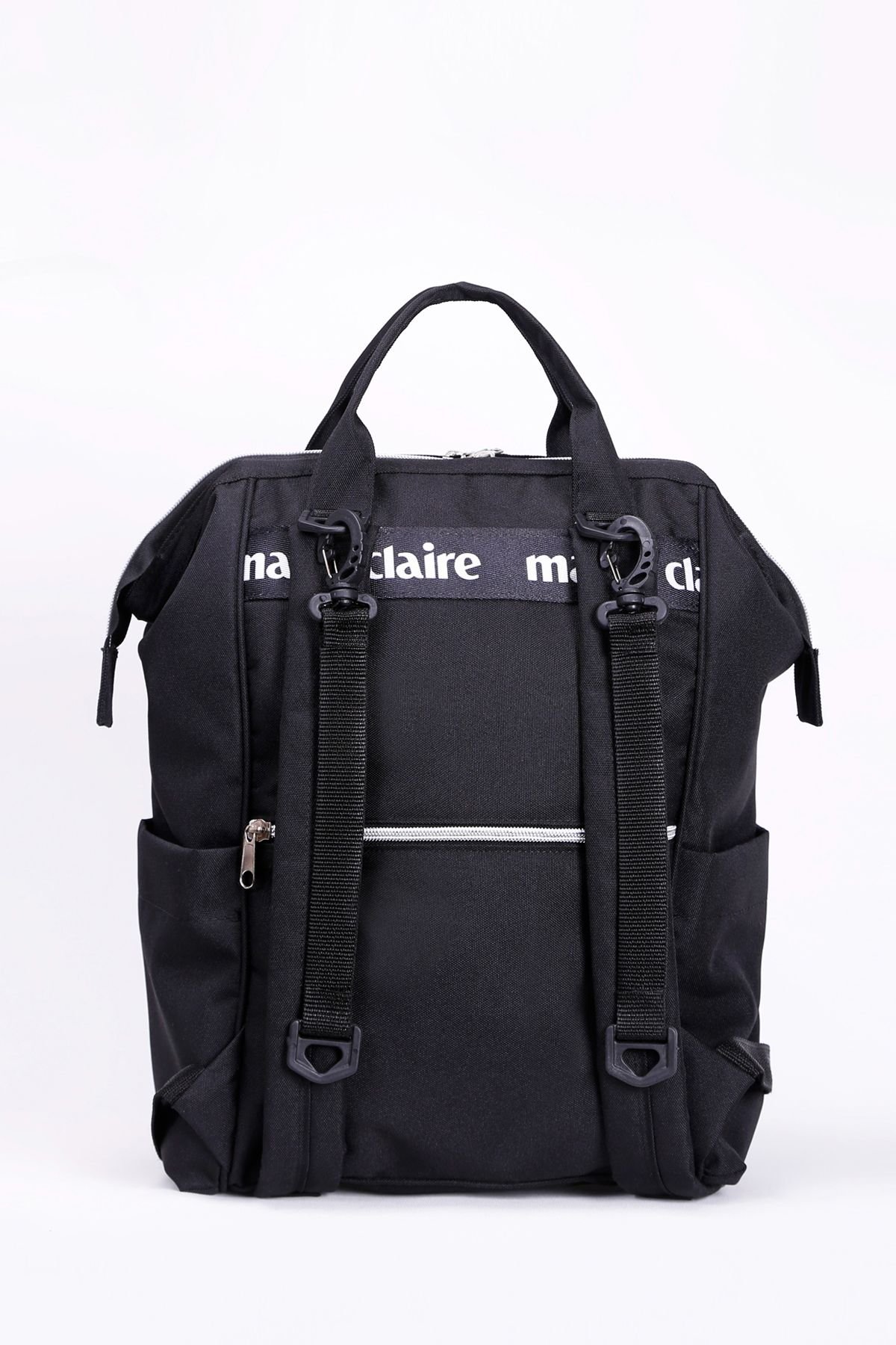 Elegant Black Leather Mom Backpack - Turkish Leather Elegant Backpack M