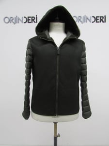 Herren Moderne Dunkelolivgrüne Kapuzenjacke - Qualitatives Lederprodukt Hergestellt Von Orjin Deri Konfeksiyon San. Ve Tic. A.s.. Kontakt Für B2B-Bestellungen.