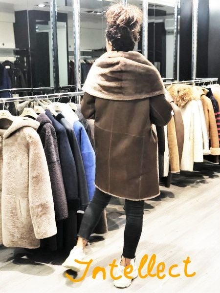 Sheep-Lamb Suede Skin Women Coat