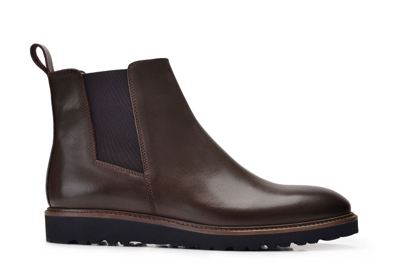 Refined Dark Brown Leather Chelsea Design - Turkish Leather