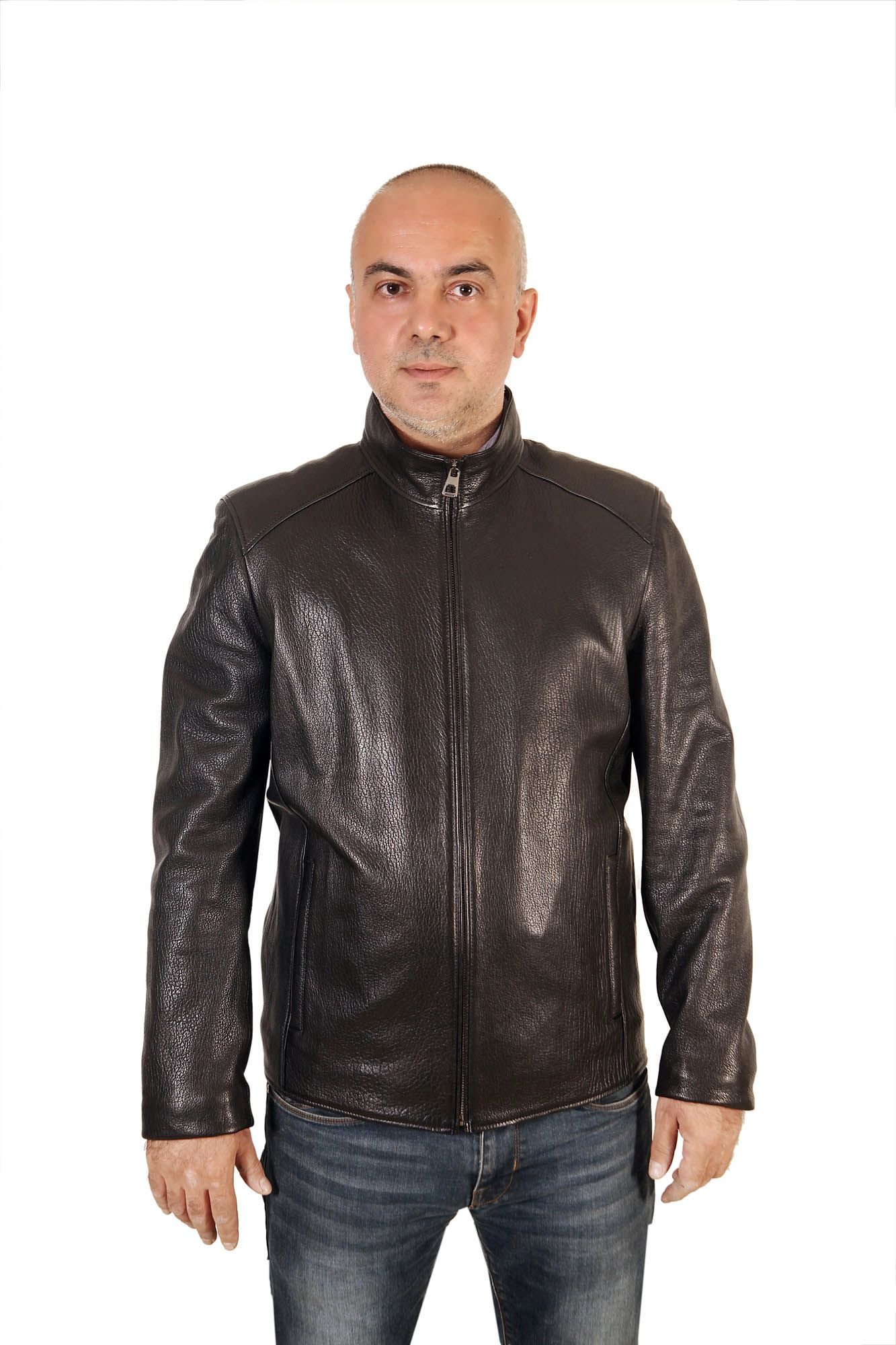 Herren Elegante Schwarze Echte Lammlederjacke Design - Qualitatives Lederprodukt Hergestellt Von Derma Deri̇ Ti̇c. Ve San. Ltd. Şti̇.. Kontakt Für B2B-Bestellungen.