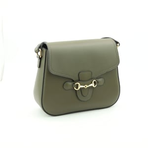 Olive Green Leather Horsebit Flap Crossbody Bag - Quality Leather Product Manufactured By F.b. Aksesuar Çanta Teksti̇l İnş. San. Ti̇c. Ltd. Şti̇.. Contact For B2B Orders.
