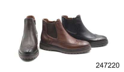 Mens Classic Brogue Detailed Genuine Leather Boots - Quality Leather Product Manufactured By Penta Ayakkabi Deri San. Tic. A. S.. Contact For B2B Orders.