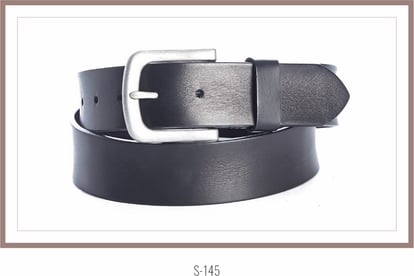 Classic Black Calf Leather Belt With Matte Buckle - Quality Leather Product Manufactured By İmren Deri̇ Mamülleri̇ San Ve Ti̇c Ltd Şti̇. Contact For B2B Orders.