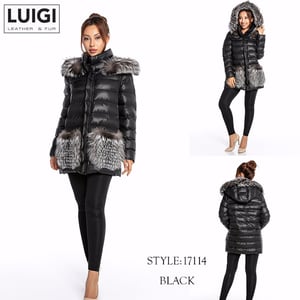 Elegant Quilted Leather Jacket With Fur Trim - Quality Leather Product Manufactured By Luigi Leather & Fur. Contact For B2B Orders.