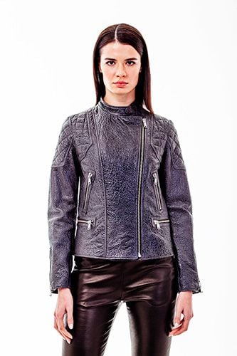 Women's Textured Leather Asymmetrical Zipper Jacket - Quality Leather Product Manufactured By Süed Mod Deri̇ci̇li̇k San Ve Ti̇c Ltd. Şti̇.. Contact For B2B Orders.