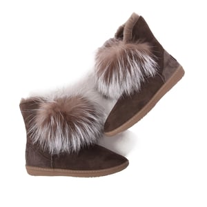 Elegant Suede Fur Trim Women Winter Boots - Quality Leather Product Manufactured By Simge Deri Tekstil San. Tic. Ltd. Şti. Contact For B2B Orders.