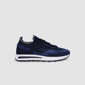 Men Navy Suede Textured Leather Modern Sneaker - Quality Leather Product Manufactured By Cabani Ayakkabi San. Ti̇c. A.ş.. Contact For B2B Orders.