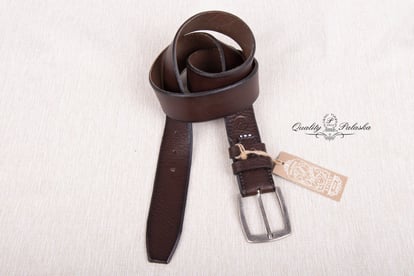 Men Dark Brown Classic Genuine Leather Pin Buckle Belt - Quality Leather Product Manufactured By Palaska Kemer Ve Deri Ürünleri San. Tic. A.ş.. Contact For B2B Orders.