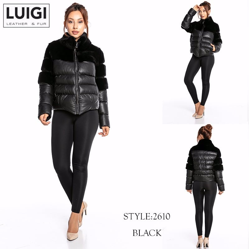 Chic Quilted Leather And Fur Winter Jacket - Quality Leather Product Manufactured By Luigi Leather & Fur. Contact For B2B Orders.