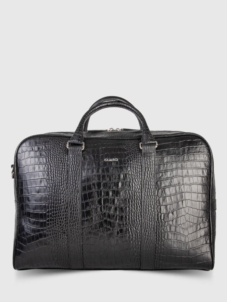 Elegant Black Crocodile Embossed Leather Duffel Bag - Quality Leather Product Manufactured By Öz Özler Deri Mam.day.tük. Mall.san. Ve Tic. Ltd.şti̇. Contact For B2B Orders.