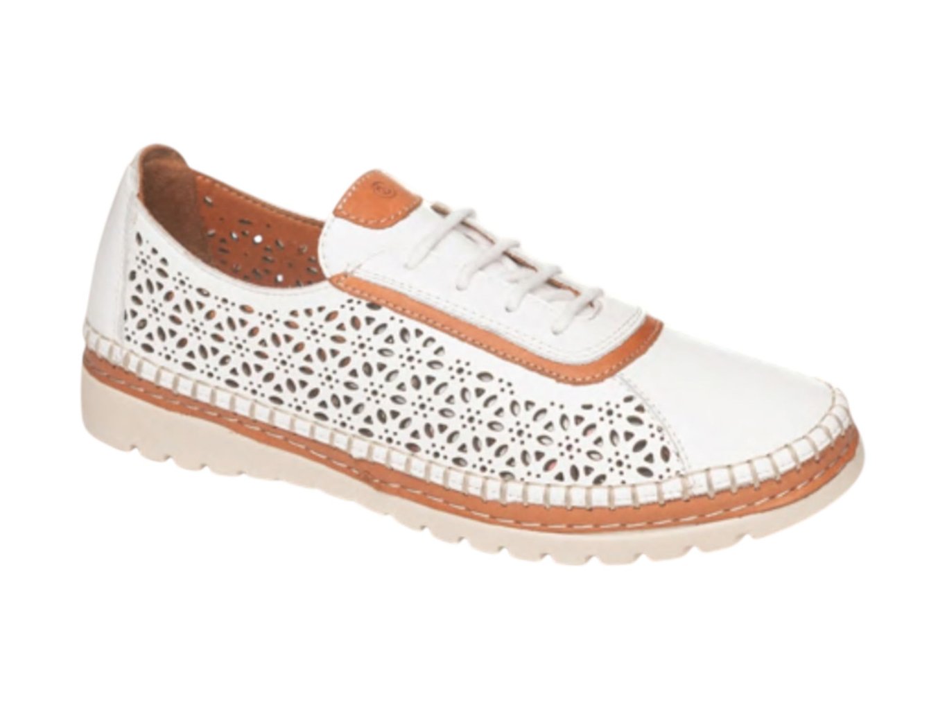 White Perforated Leather Spring Summer Women Sneaker - Quality Leather Product Manufactured By Azur Ayakkabi İhracat Ve Ti̇caret Anoni̇m Şi̇rketi̇. Contact For B2B Orders.