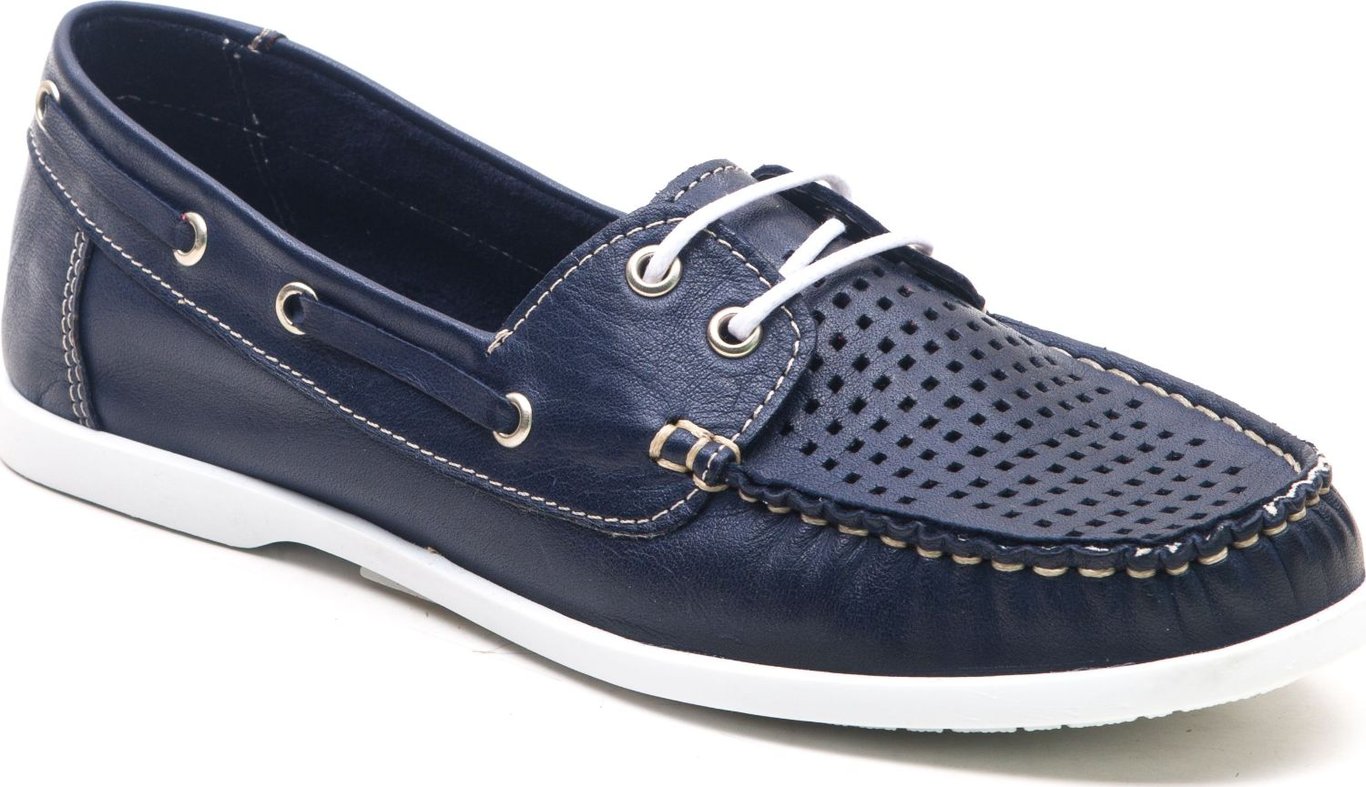 Women's Perforated Leather Boat Loafer - Quality Leather Product Manufactured By Şanel Ayakkabi Ve Malz. İnş. Gida San. Ltd. Şti̇. Contact For B2B Orders.