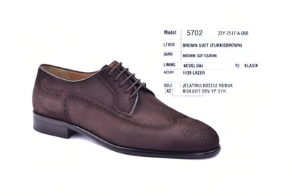 Turkisbrown Suede Oxford Brogue Dress Shoe - Quality Leather Product Manufactured By Akar Deri̇ Ayakkabi San. Ve Ti̇c. Ltd. Şti̇.. Contact For B2B Orders.