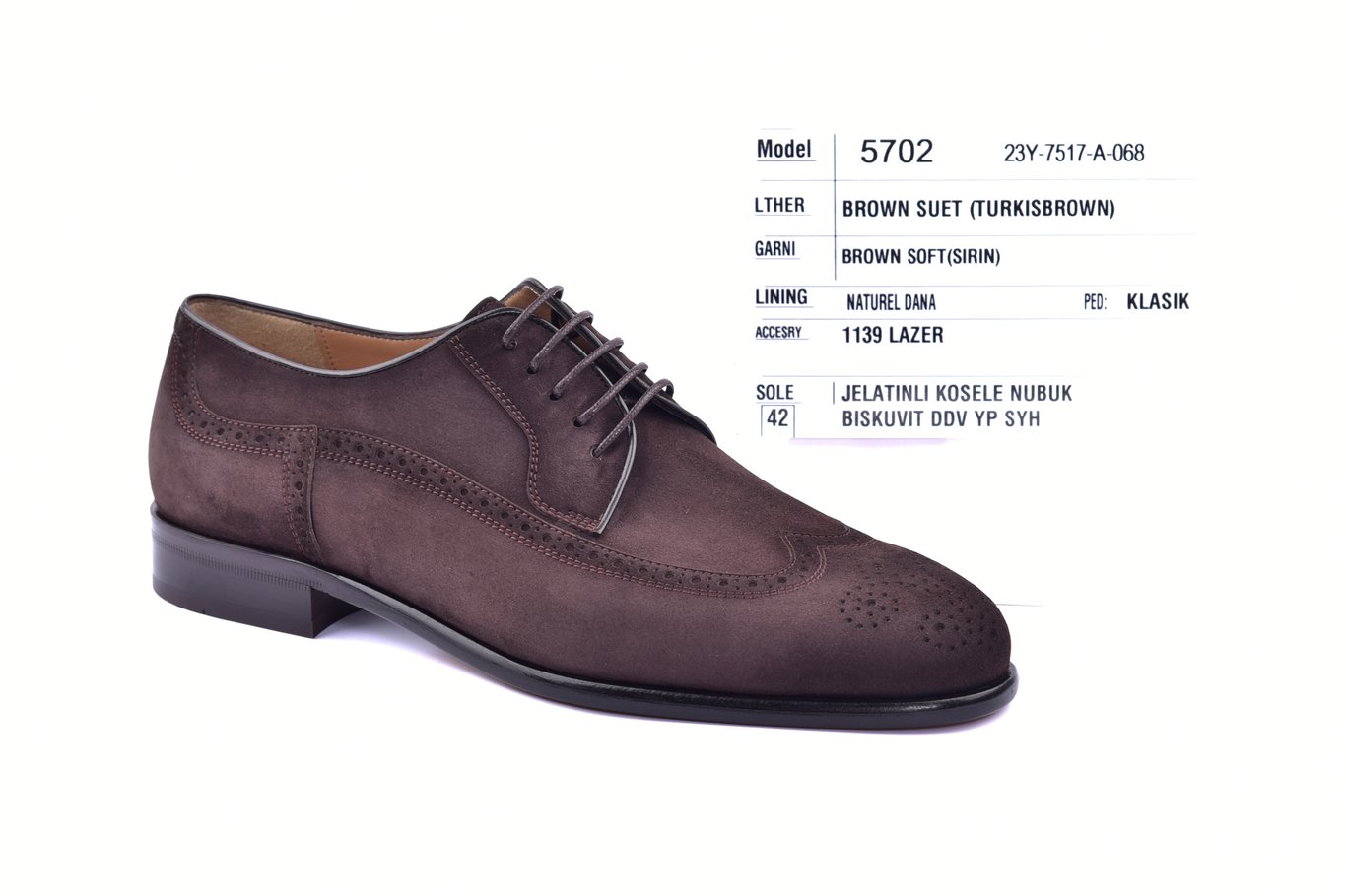 Турецко Коричневые Замшевые Оксфорды Броги Мужские