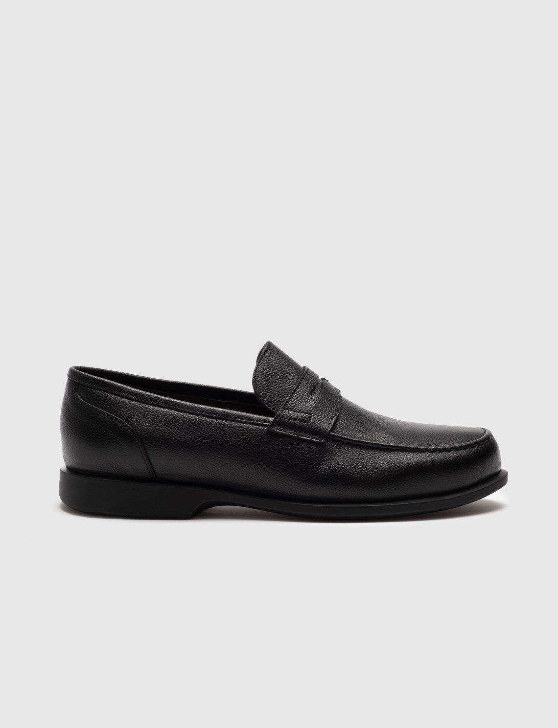 Men Genuine Leather Round Toe Penny Loafers