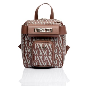 Monogram Patterned Elegant Women's Leather Backpack - Quality Leather Product Manufactured By Glowleather Leather Industry Trade Limited Company. Contact For B2B Orders.