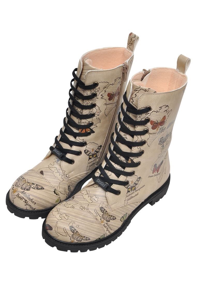 Kunstvoller Weltkarten Schmetterlingsdruck Damenstiefel - Qualitatives Lederprodukt Hergestellt Von Dogo Tasarım Sanayi Ve Ticaret A.ş.. Kontakt Für B2B-Bestellungen.