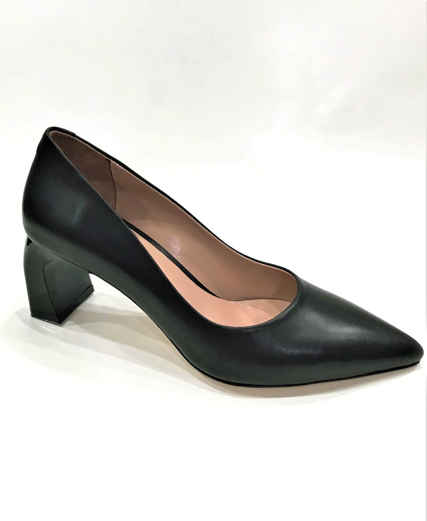 black,inside and outside leather women shoes