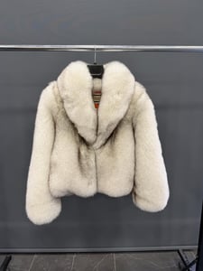 Women's Luxurious Pearl White Goat Shearling Fur Jacket