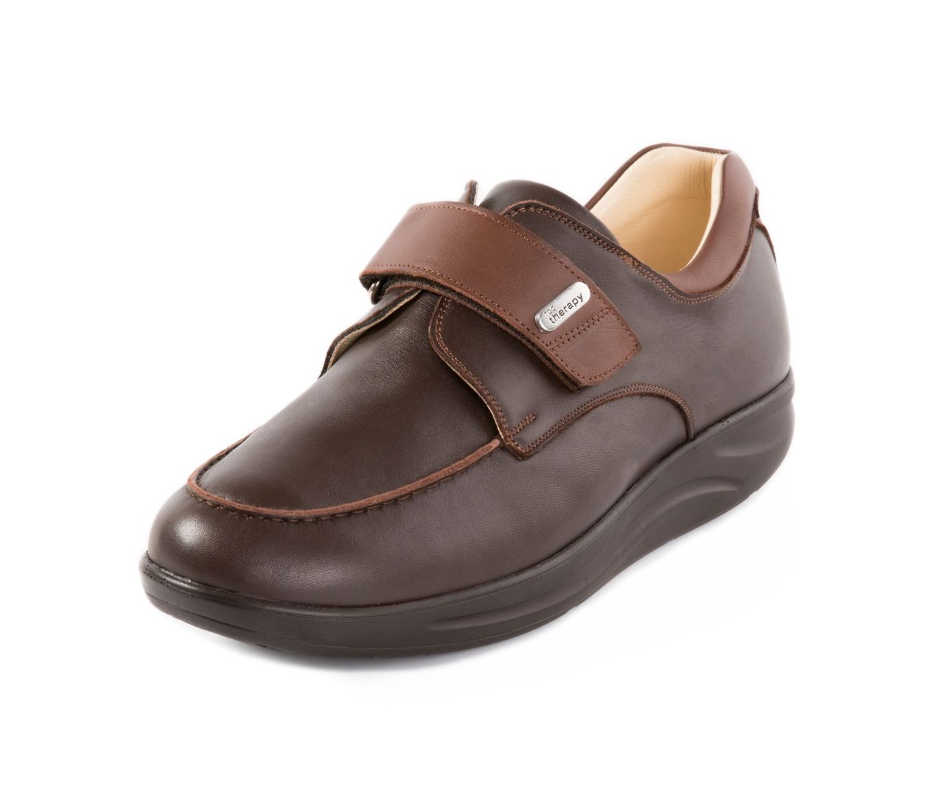 Classic Brown Leather Moc Toe Velcro Shoe - Quality Leather Product Manufactured By Arti Medikal Tibbi Malzemeler Ihr.ith.san. Ve Tic.ltd.sti. Contact For B2B Orders.