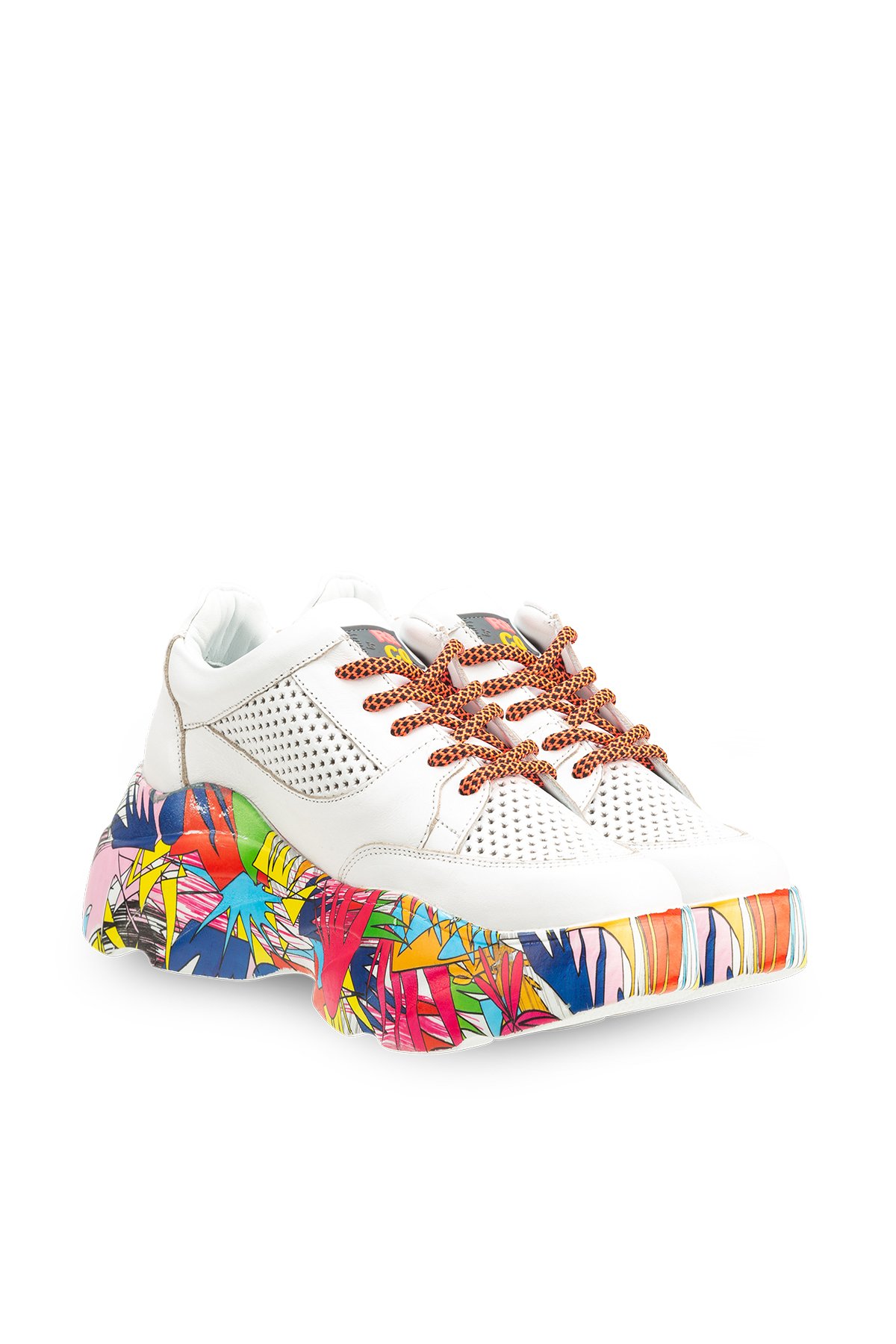 White Leather Platform Bold Statement Sneaker - Quality Leather Product Manufactured By Eternal Ayk. Ve Teks. San.ve Ti̇c. Ltd. Şti̇. Contact For B2B Orders.