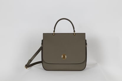 Chic Taupe Pebbled Leather Top Handle Bag - Quality Leather Product Manufactured By Nurhan Çanta Deri San A.ş.. Contact For B2B Orders.