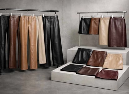 Which Types of Leather Are Used in Wholesale Leather Pants and Skirt Models?