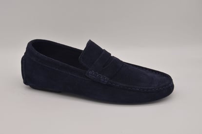 Sophisticated Navy Suede Penny Loafer For Men - Quality Leather Product Manufactured By Çetsan Ayakkabı Sanayi Ve Ticaret Limited Şirketi. Contact For B2B Orders.
