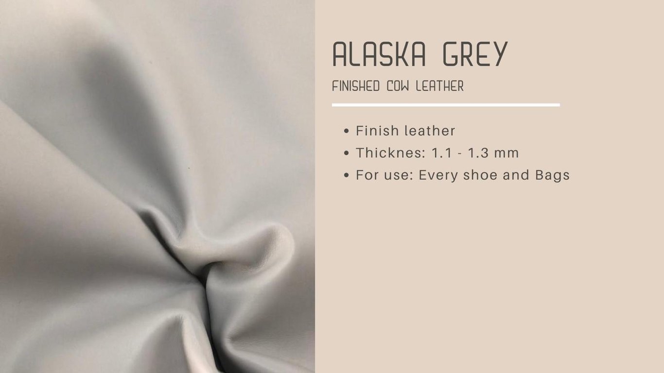 Alaska Grey Finished Cow Leather For Shoes Bags - Quality Leather Product Manufactured By Furkanlar Deri̇ci̇li̇k İmalat Sanayi̇ Ltd Şti. Contact For B2B Orders.