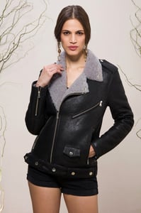 Chic Black Genuine Leather Asymmetrical Biker Jacket - Quality Leather Product Manufactured By Emelda Deri Konfeksiyon Turizm Insaat Sanayi Ve Dis  Ticaret Anonim Sirketi. Contact For B2B Orders.