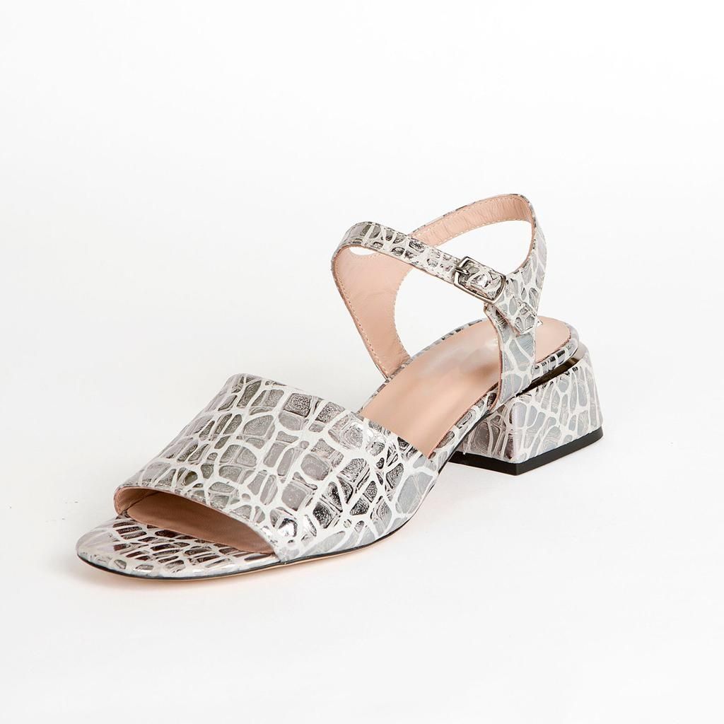 printed leather sandals