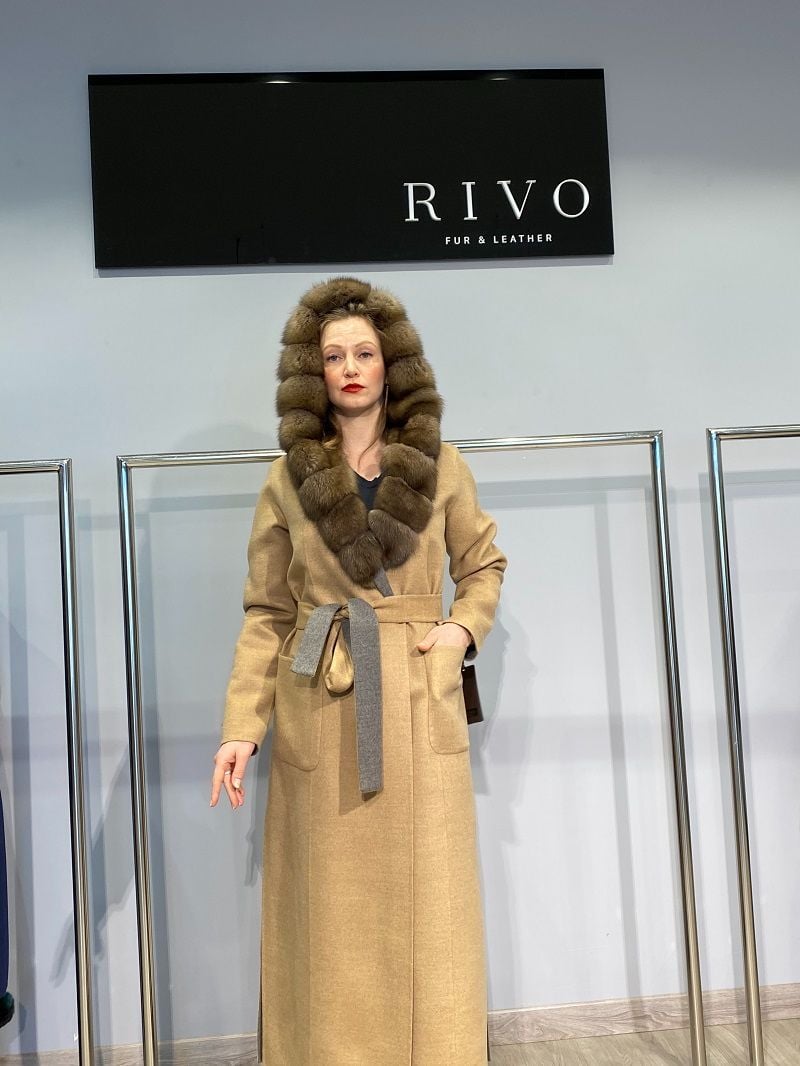 Womens Luxury Camel Long Fur Hooded Coat - Quality Leather Product Manufactured By Ri̇-Vo Deri̇ Ve Teks. San. Ti̇c. Ltd. Şti̇.. Contact For B2B Orders.
