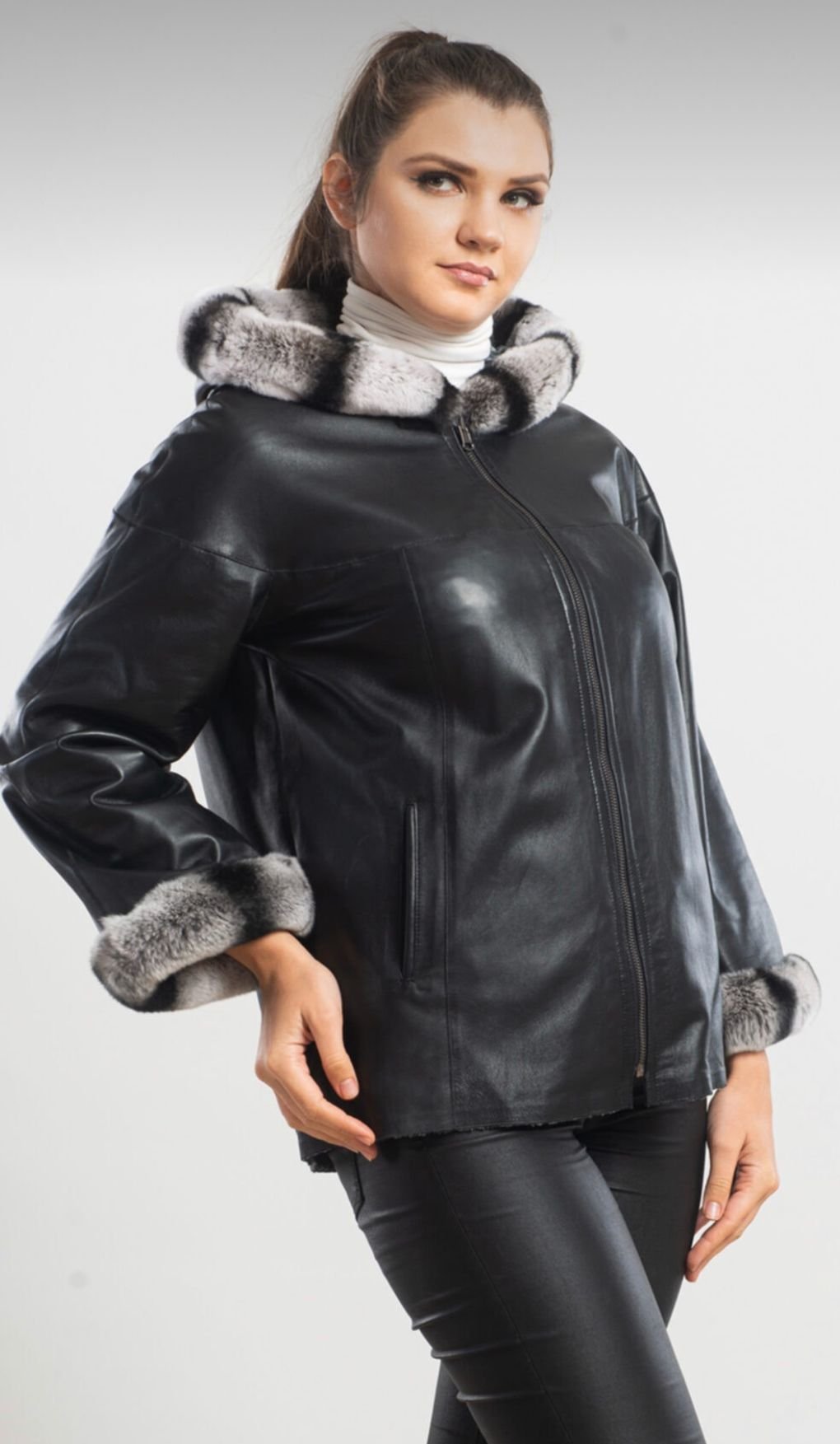 GIAN FERRE LEATHER JACKET FOR WOMEN