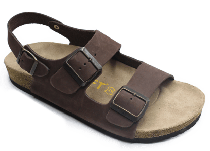 Mens Rich Brown Nubuck Leather Strap Sandals - Quality Leather Product Manufactured By Berk Ayakkabi Ve Saraciye San Tic Ltd. Contact For B2B Orders.