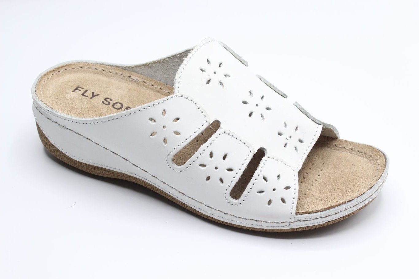 Women's Elegant Perforated Leather Slide Slipper - Quality Leather Product Manufactured By Berk Ayakkabi Ve Saraciye San Tic Ltd. Contact For B2B Orders.
