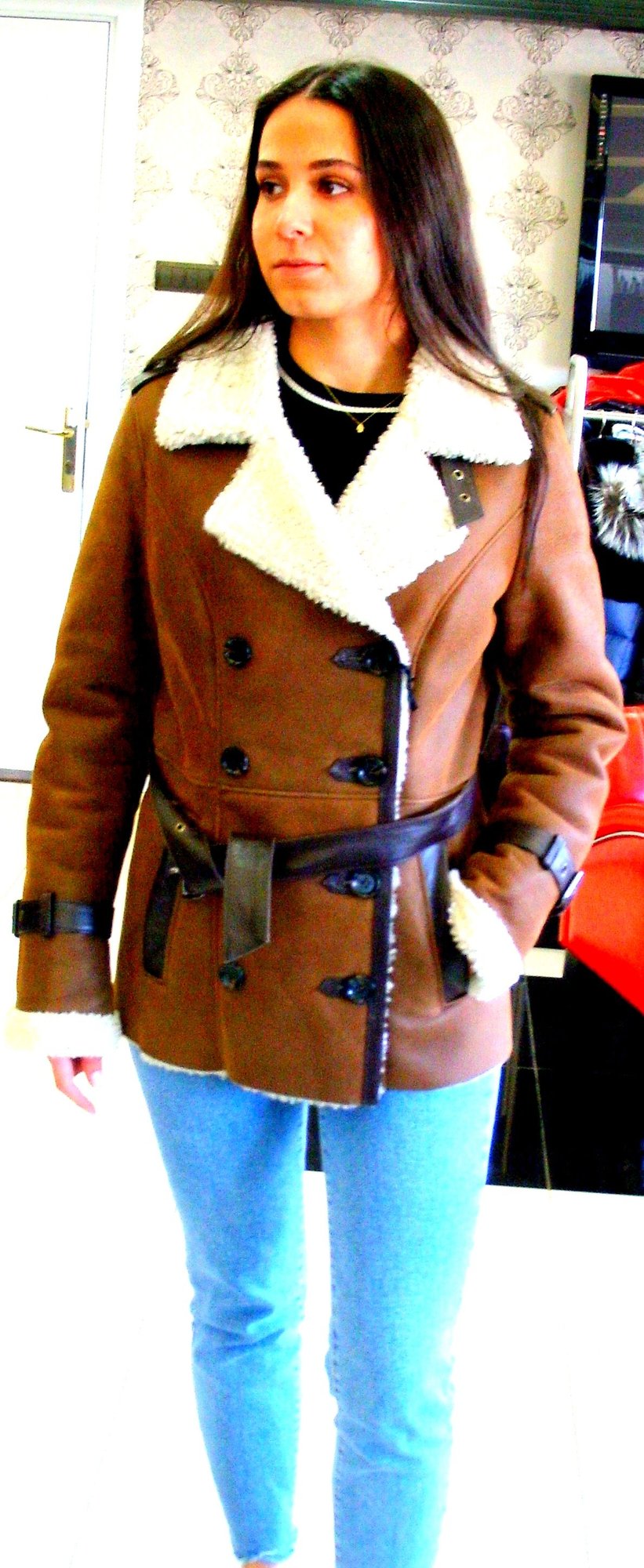 Elegant Suede Shearling Coat Stylish Design - Quality Leather Product Manufactured By Akıcı Deri Konfeksiyon San. Ve Tic. Ltd. Şti.. Contact For B2B Orders.