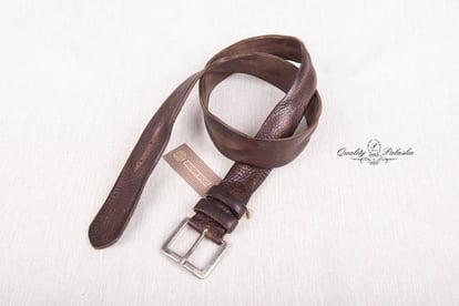 Dunkelbrauner Vintage Strukturierter Kalbsleder Gürtel - Qualitatives Lederprodukt Hergestellt Von Palaska Kemer Ve Deri Ürünleri San. Tic. A.ş.. Kontakt Für B2B-Bestellungen.
