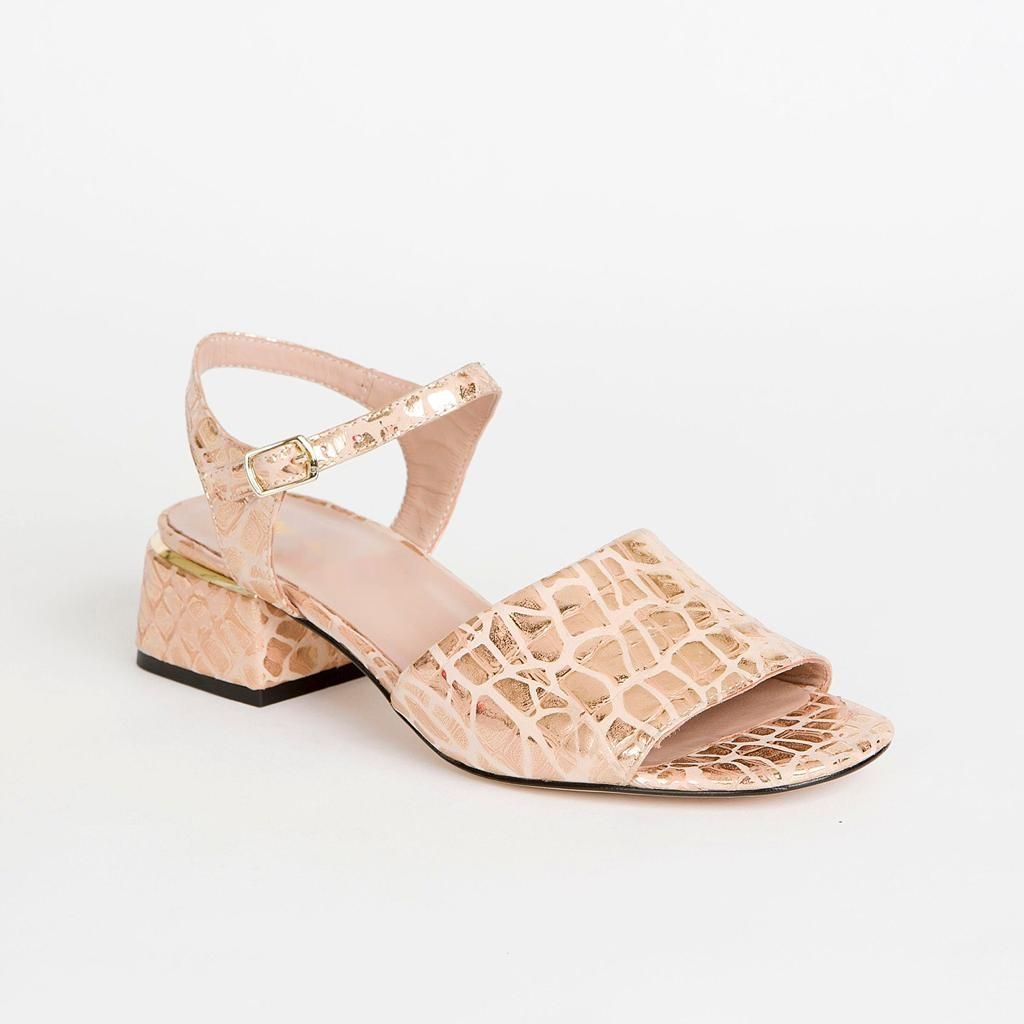 printed leather sandals