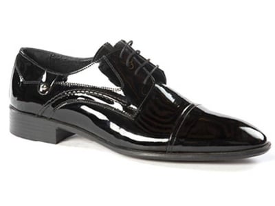 Glossy Black Patent Leather Classic Men's Shoe - Quality Leather Product Manufactured By Ersi̇n Ayakkabi San Ti̇c Ltd Şti̇. Contact For B2B Orders.