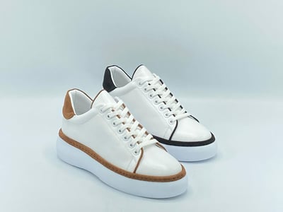Womens White Leather Platform Sneaker Modern Chic - Quality Leather Product Manufactured By Engin Ticaret Deri Ve Ayakkabicilik San.tic.ltd. Sti. Contact For B2B Orders.