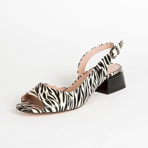 Chic Zebra Print Leather Open Toe Sandal - Quality Leather Product Manufactured By Azra Ayakkabı. Contact For B2B Orders.