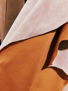 Dusty Pink Suede And Terracotta Garment Leather - Quality Leather Product Manufactured By Altınok Deri. Contact For B2B Orders.